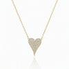 CZ Pavé Elongated Heart Necklace - Gold Vermeil - Leila Jewels