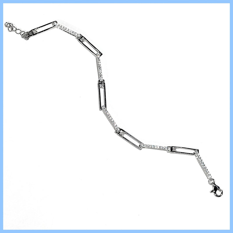 Sterling Pavé Links Bracelet - Leila Jewels