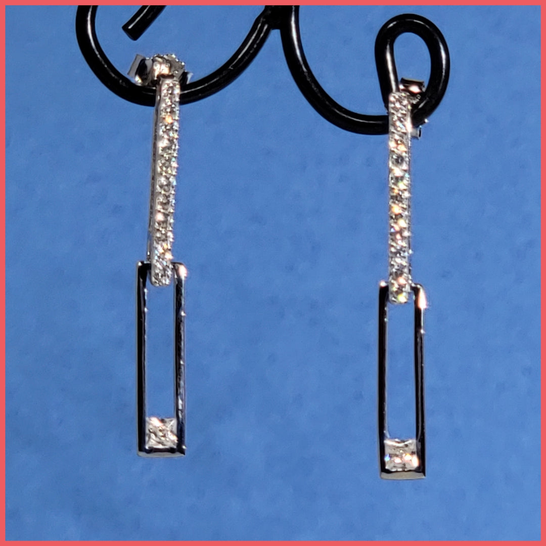 Sterling Pavé Links Earrings