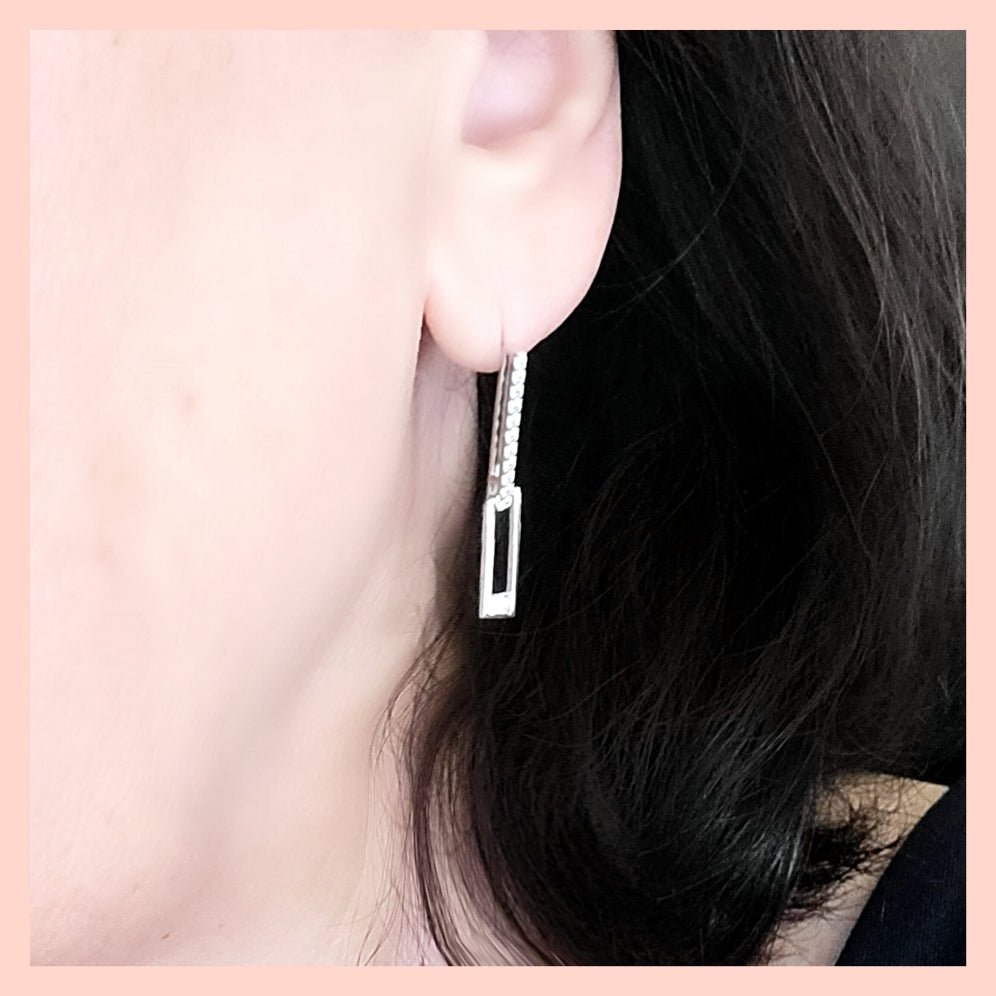Sterling Pavé Links Earrings - Leila Jewels