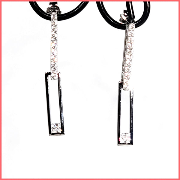 Sterling Pavé Links Earrings - Leila Jewels
