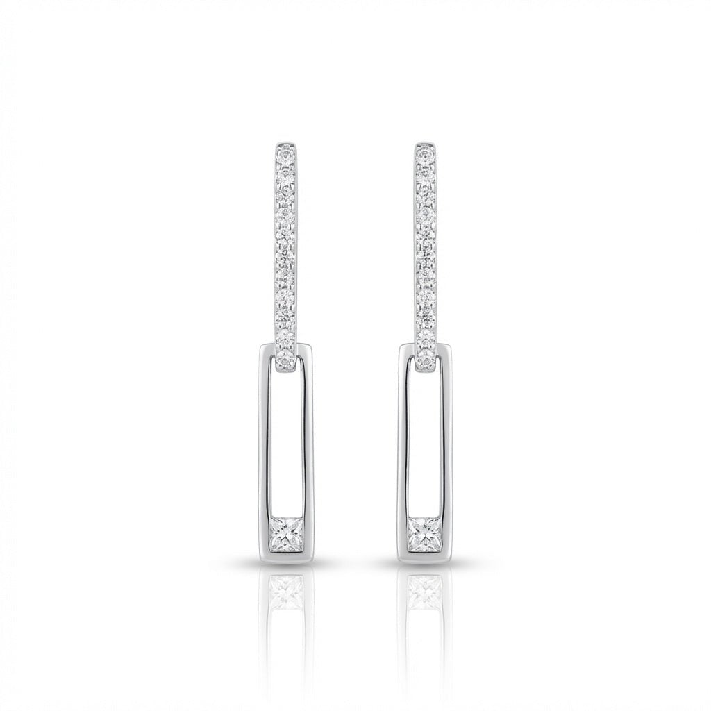 Sterling Pavé Links Earrings - Leila Jewels