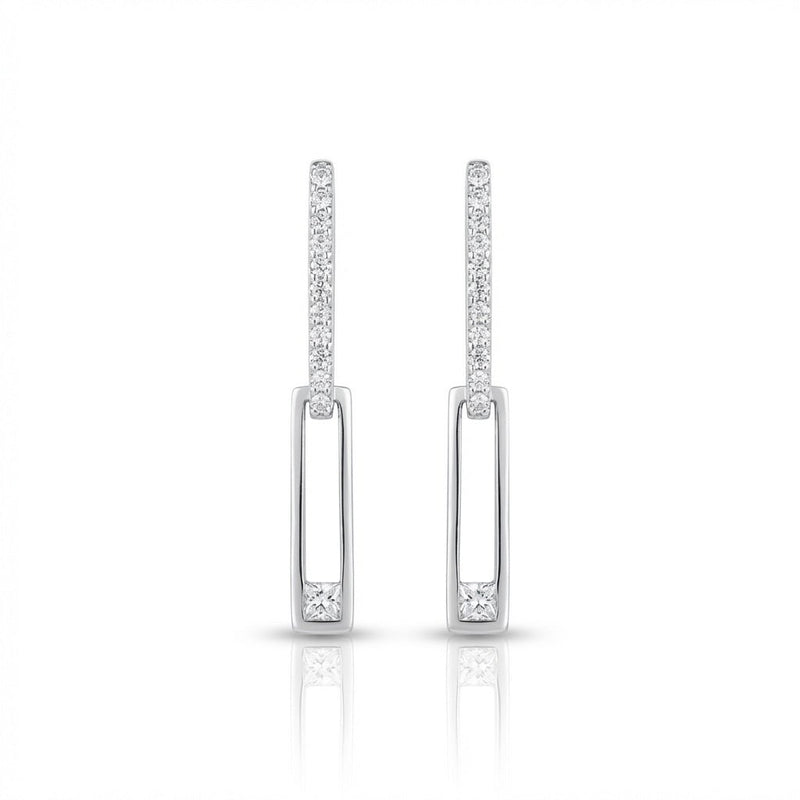 Sterling Pavé Links Earrings - Leila Jewels
