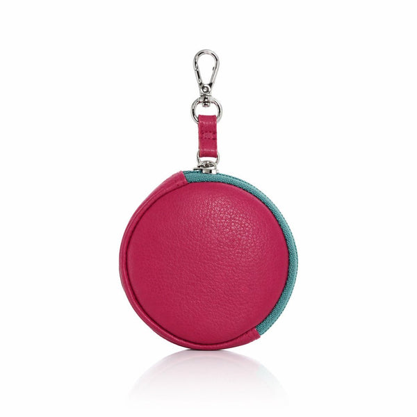 Round Leather Earbud Pouch Charm - Leila Jewels