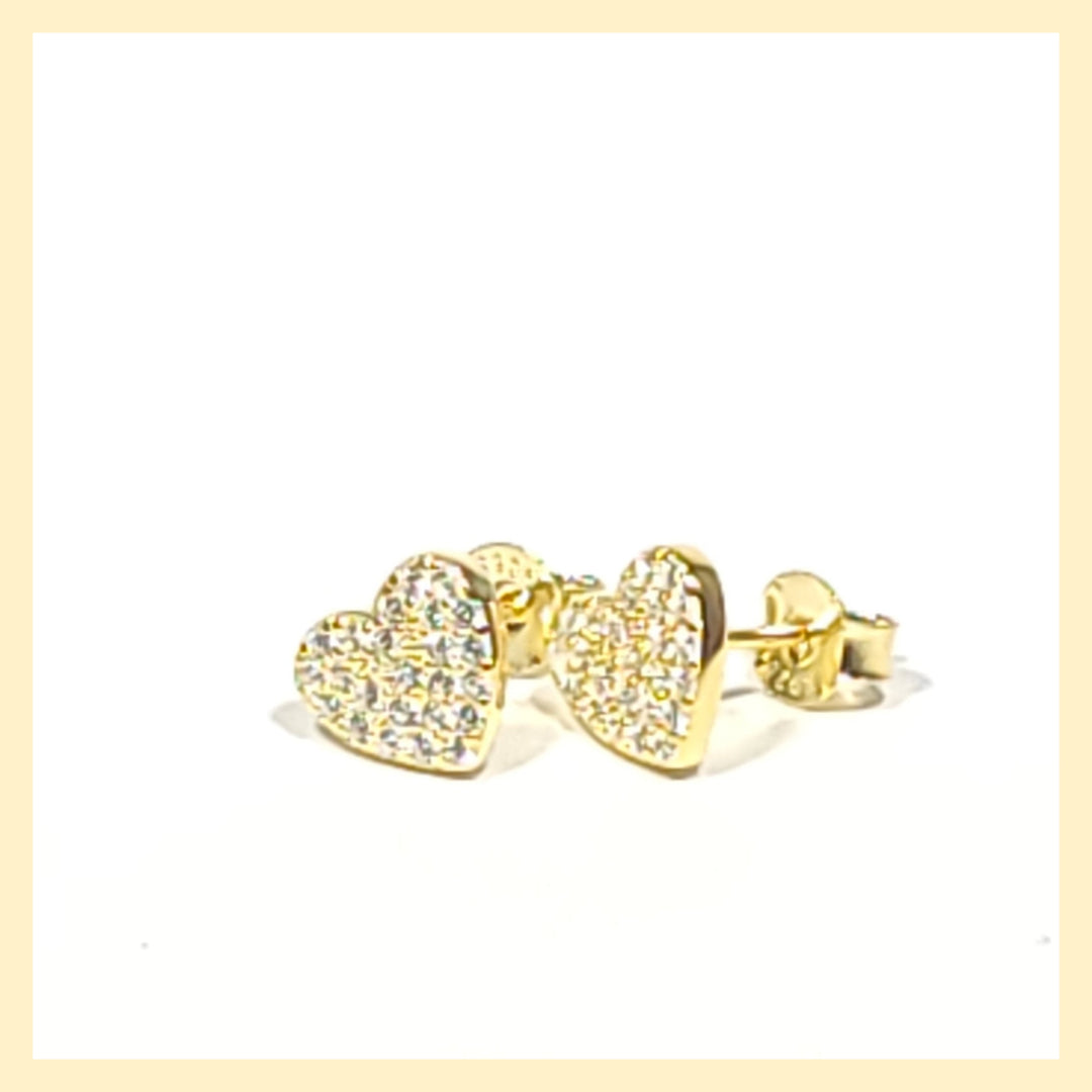 Pavé Heart Stud Earrings