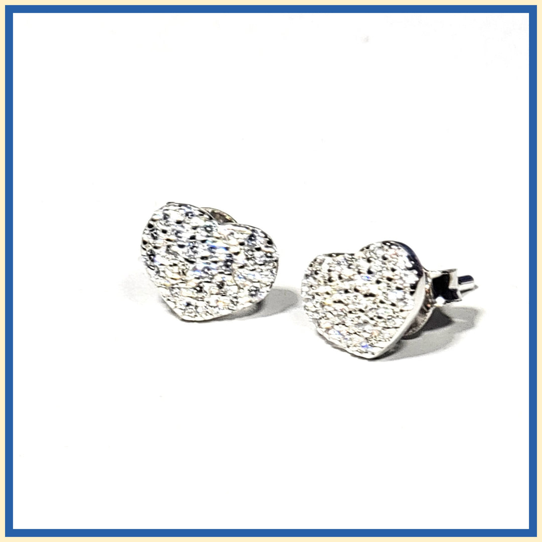 Pavé Heart Stud Earrings