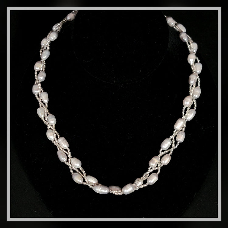 Woven Pearl Necklace - Leila Jewels