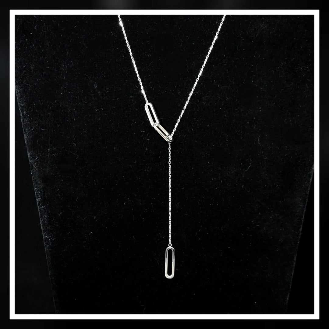 Paperclip Chain Lariat by B. Tiff - Leila Jewels