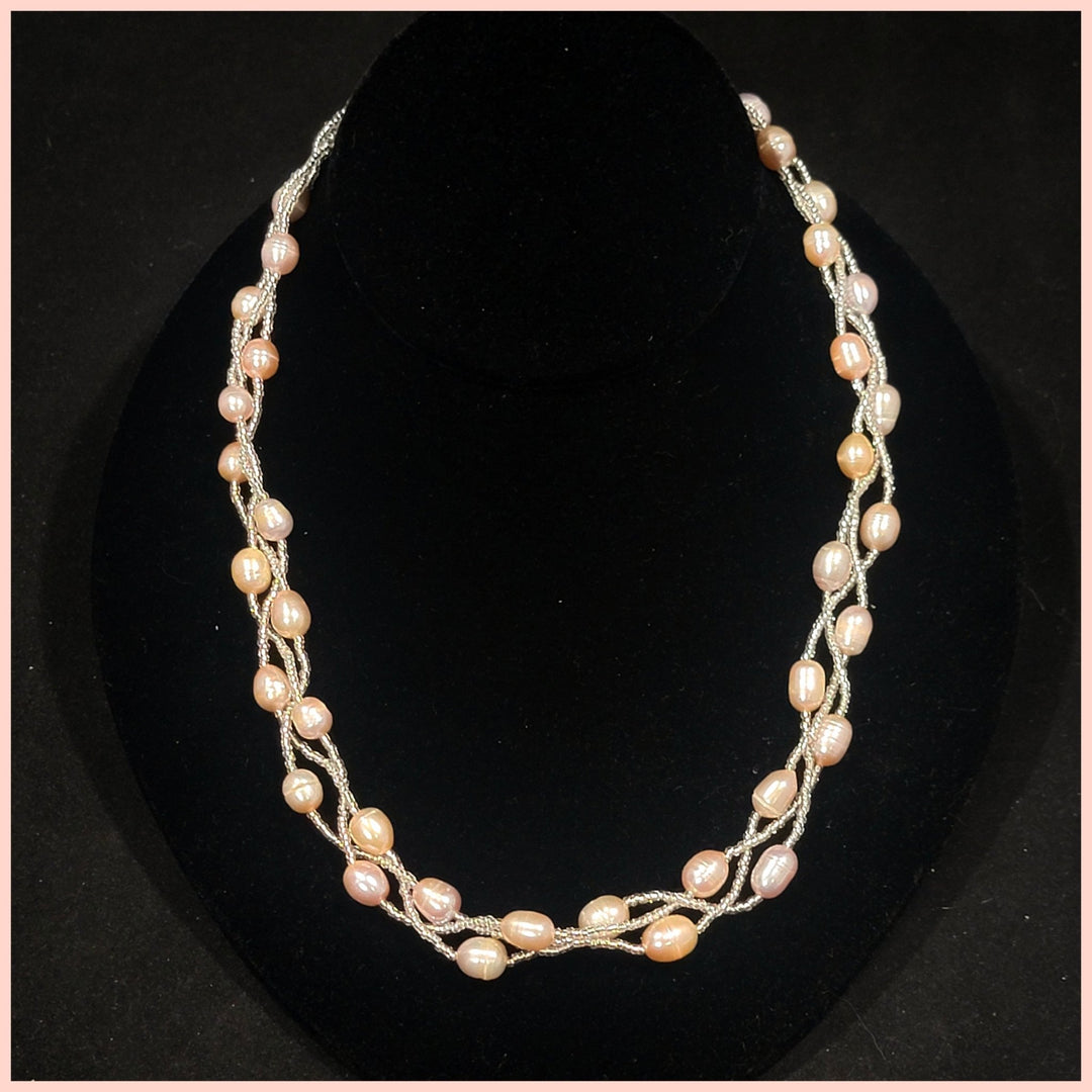 Woven Pearl Necklace - Leila Jewels