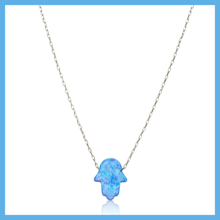 small opal hamsa necklace leila jewels