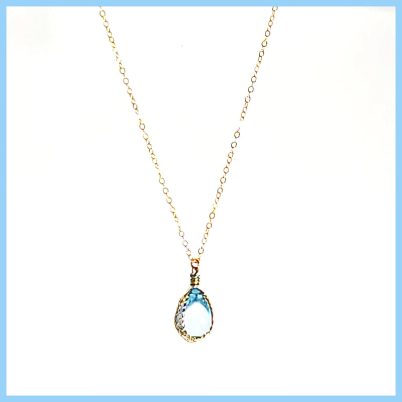 Blue Topaz Cabochon Necklace