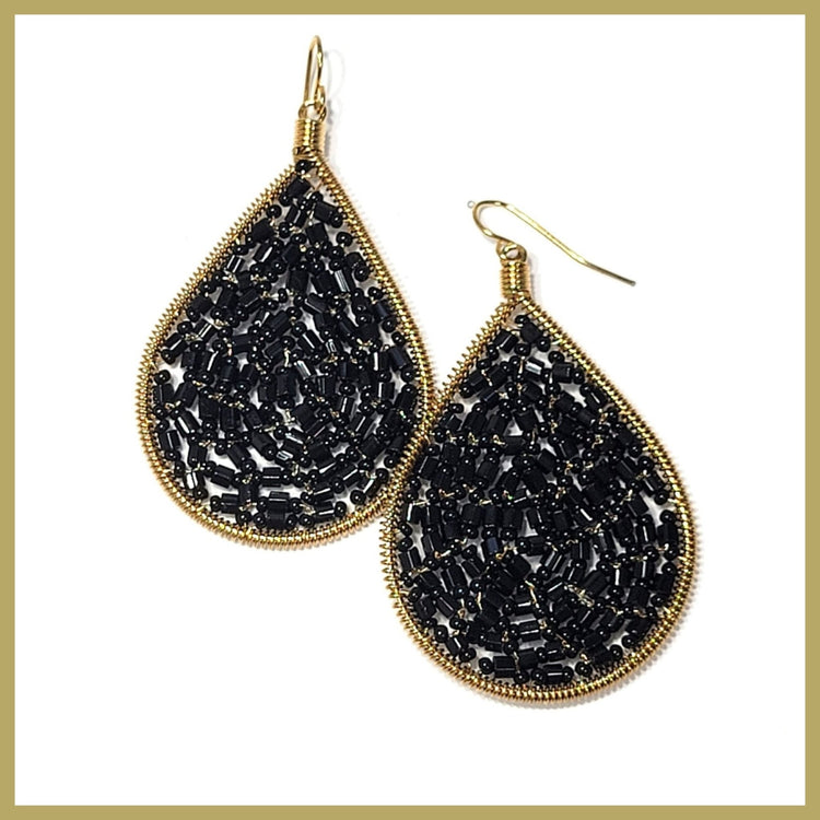 Black "Cleopatra" Earrings - Leila Jewels