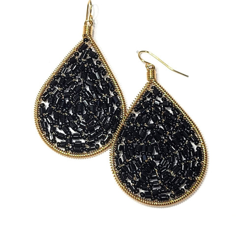 Black "Cleopatra" Earrings - Leila Jewels