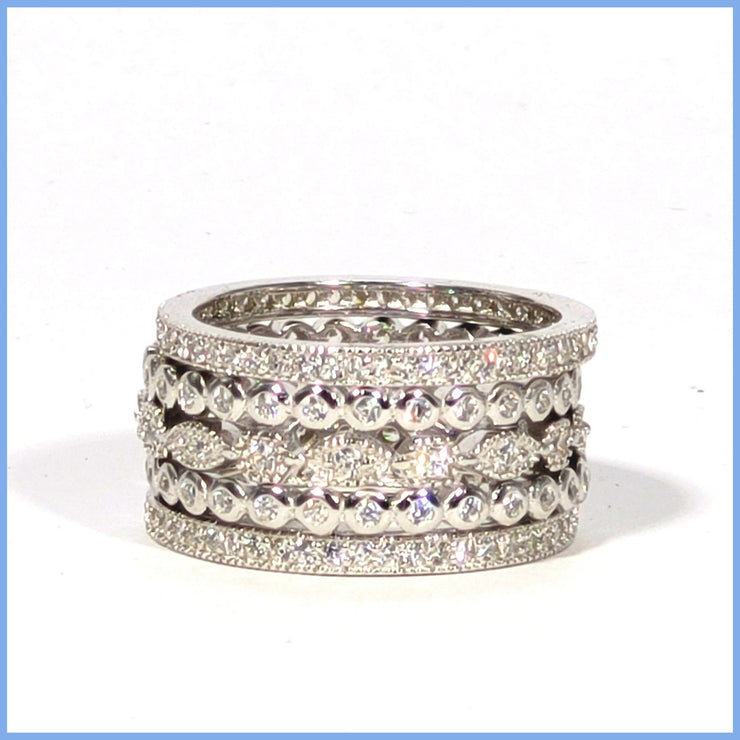 Sterling Silver 5 Ring Set
