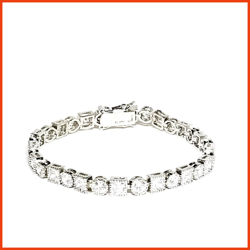 Round/Square Tennis Bracelet