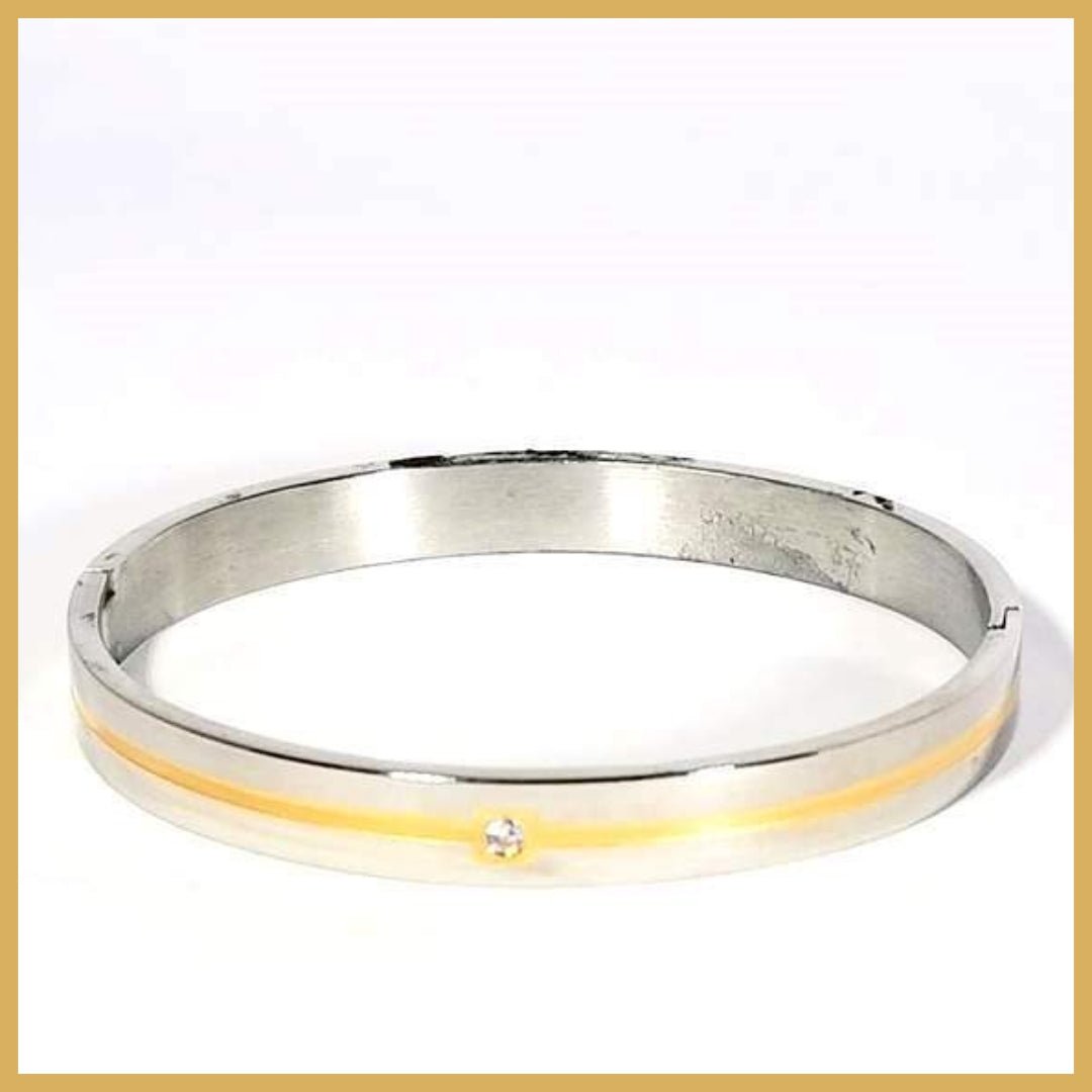 Brushed Steel Bangle - Leila Jewels