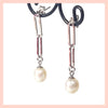 Pearl Paperclip Earrings - Leila Jewels
