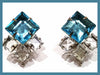 Blue Topaz and White Quartz Earrings from Bounkit - Leila Jewels