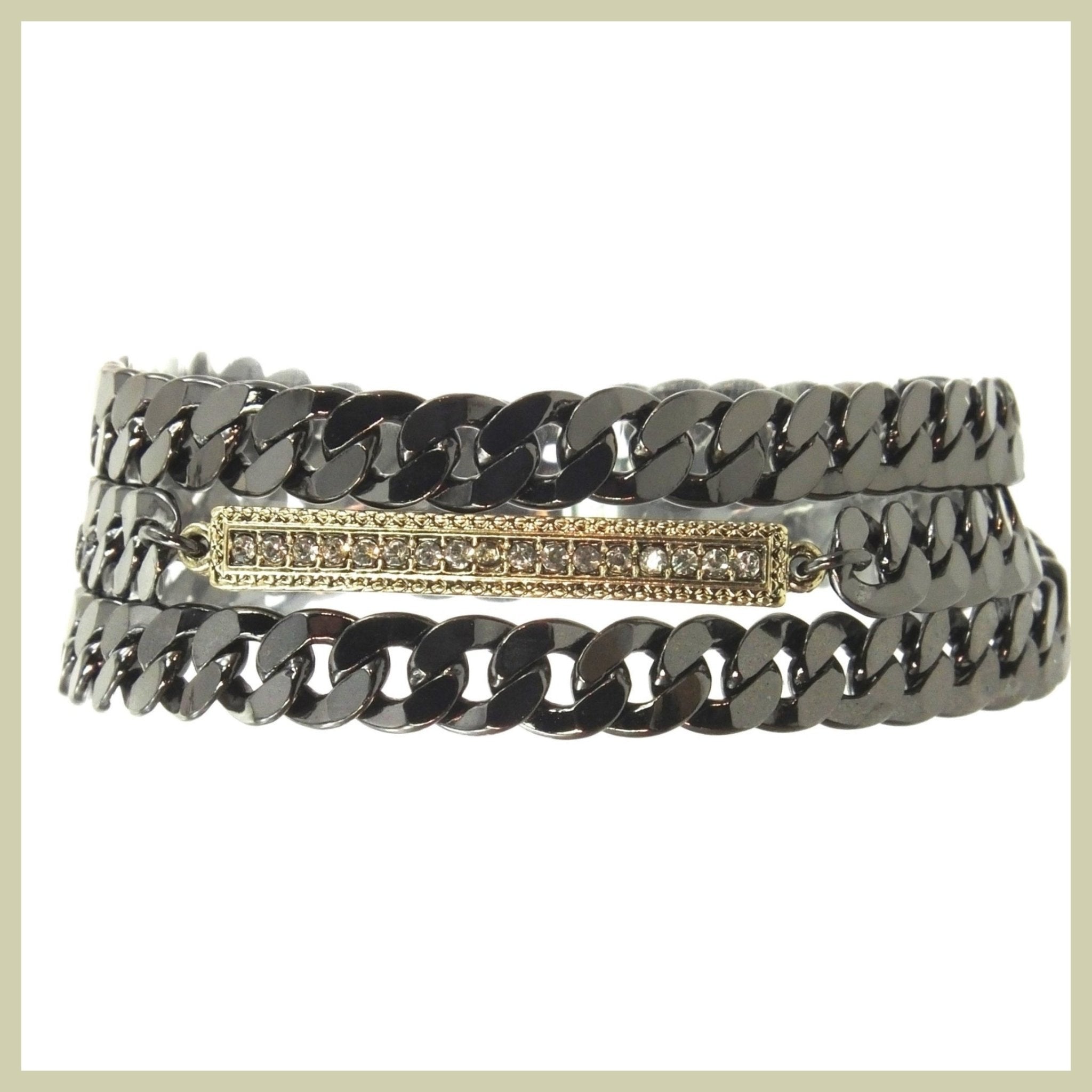 Crystal Bar Wrap Bracelet - Leila Jewels