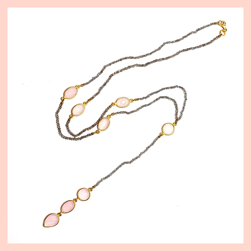 gemstone Y necklace leila jewels