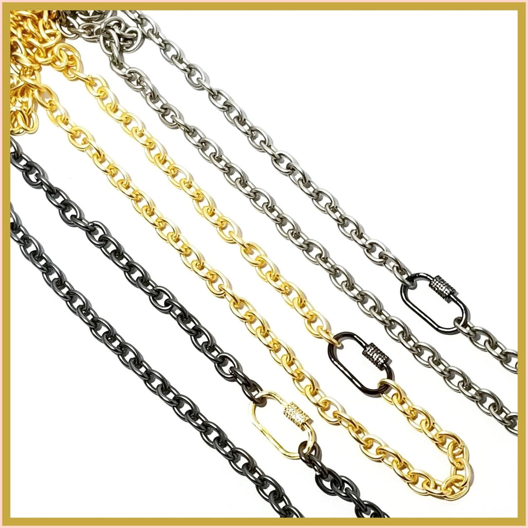 Matte Chain with Pavé Lock - Leila Jewels