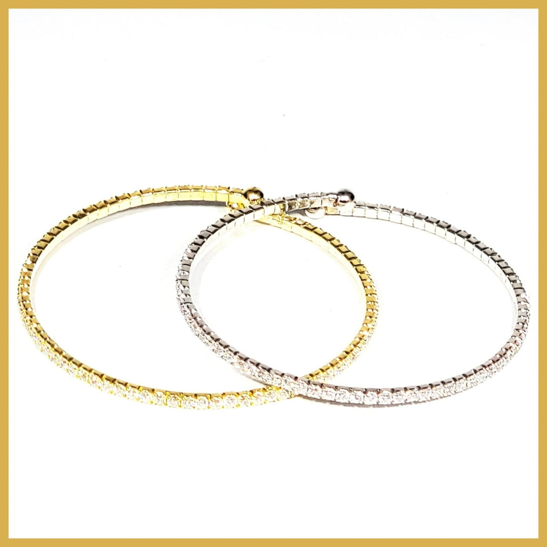 Skinny Pavé Bangle - Leila Jewels