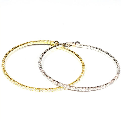 Skinny Pavé Bangle - Leila Jewels