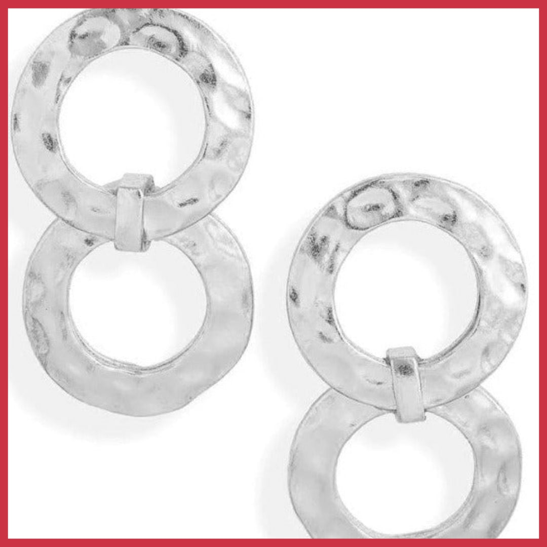 Hammered Circles Earrings - Leila Jewels