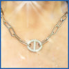 Pavé Mariner Link Necklace - Leila Jewels