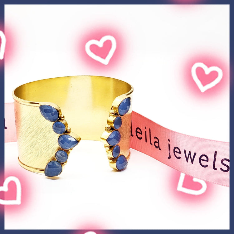 Adjustable Gemstone Cuff - Leila Jewels