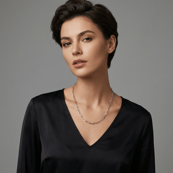 Paperclip Layering Chain Necklace - Leila Jewels