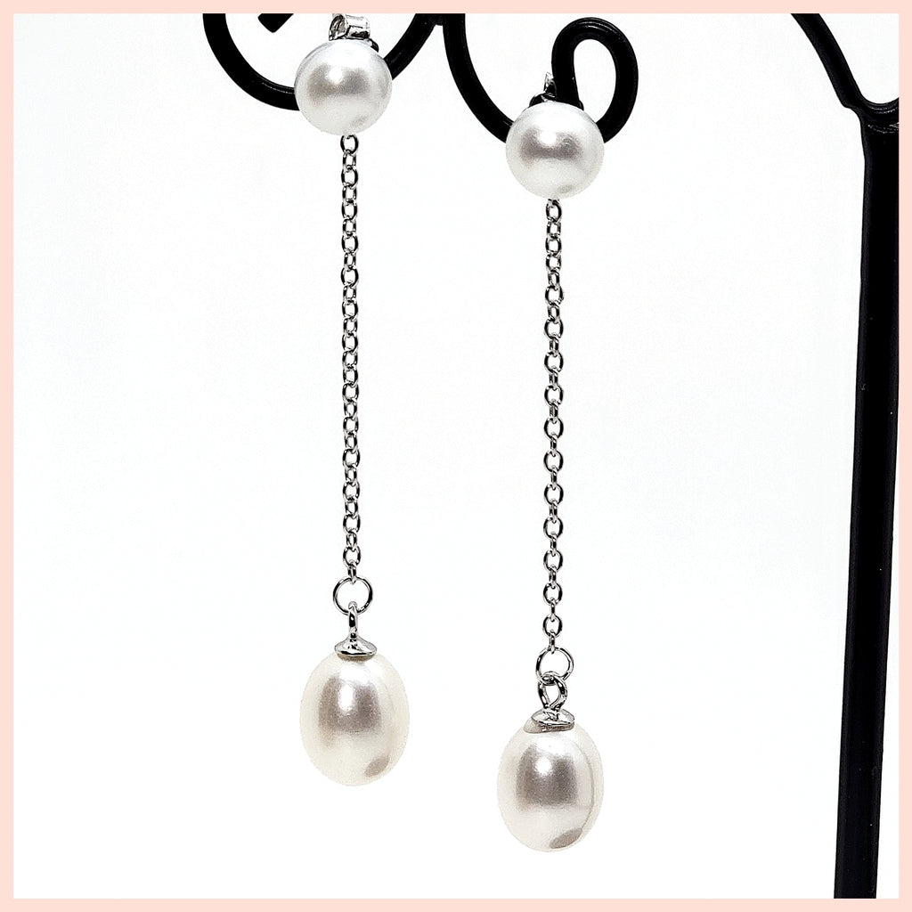 Pearl Dangle Earrings - Leila Jewels