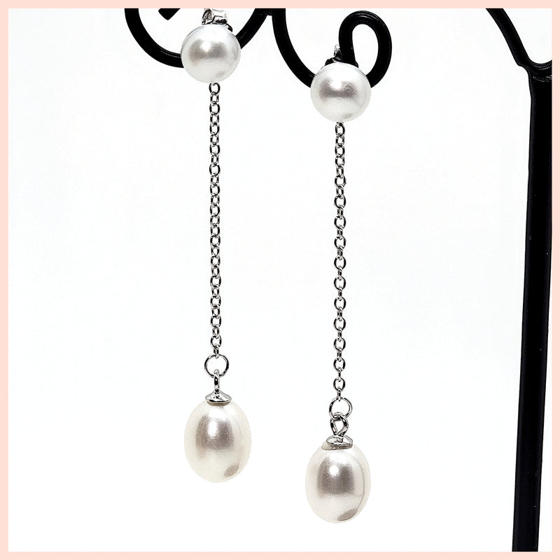 Pearl Dangle Earrings - Leila Jewels