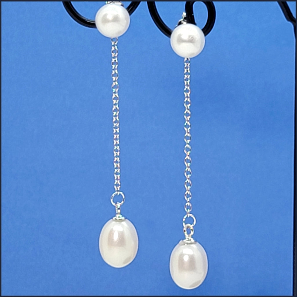 Pearl Dangle Earrings - Leila Jewels