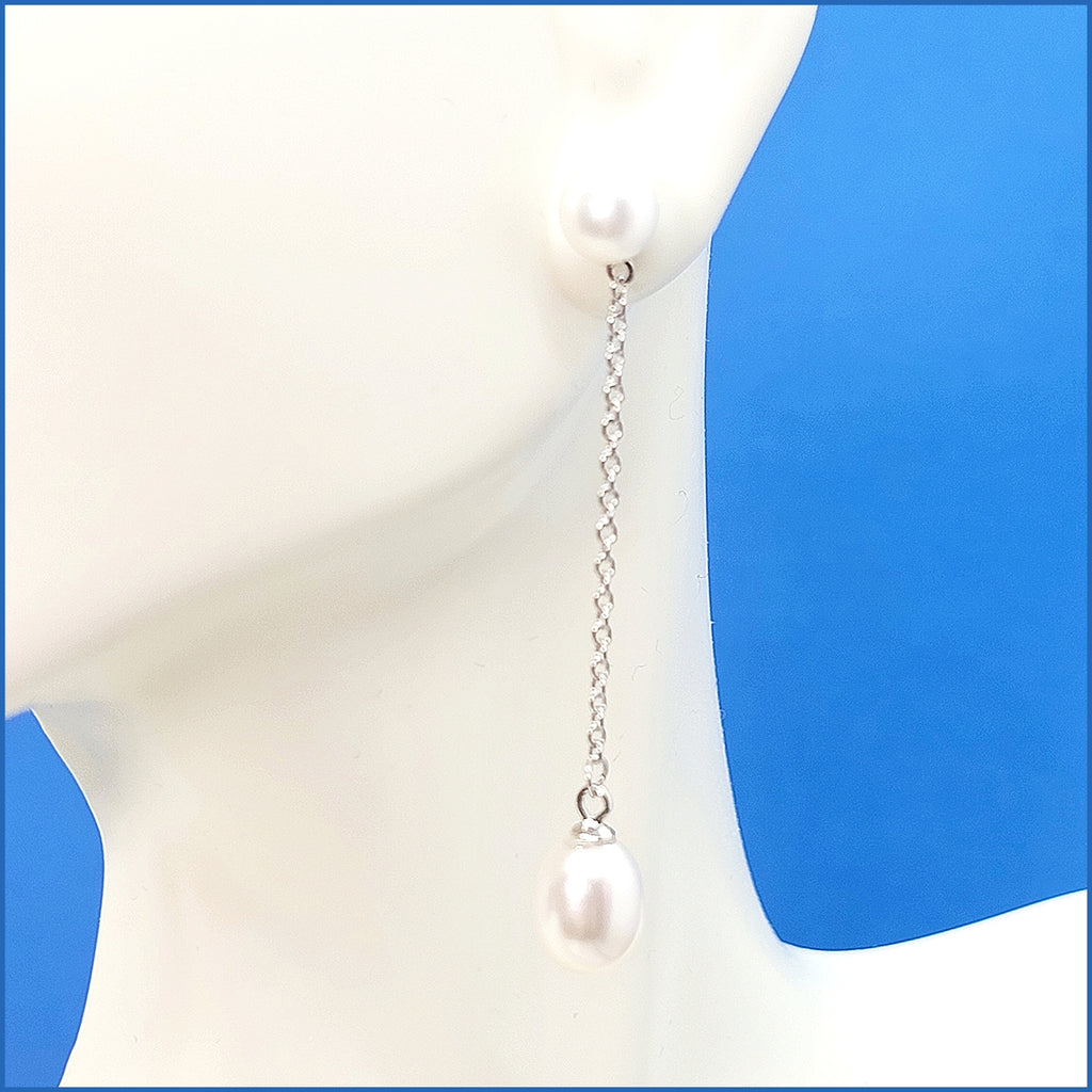 Pearl Dangle Earrings - Leila Jewels