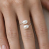 Adjustable Double Pearl Ring - Leila Jewels