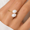Adjustable Double Pearl Ring - Leila Jewels
