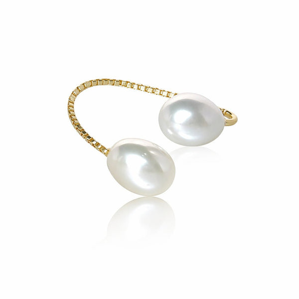Adjustable Double Pearl Ring - Leila Jewels