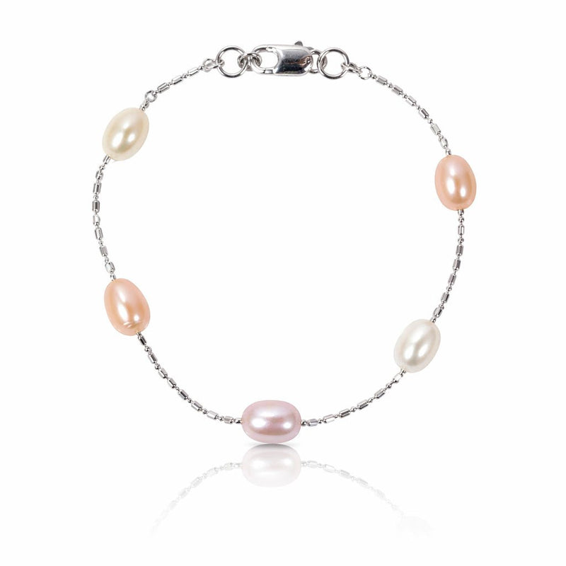Pearl Station Bracelet - Leila Jewels