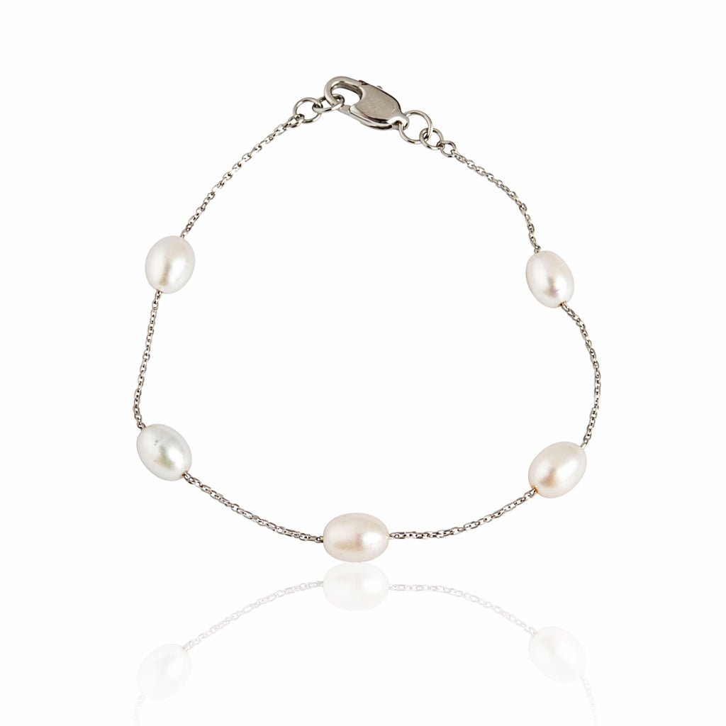 Pearl Station Bracelet - Leila Jewels