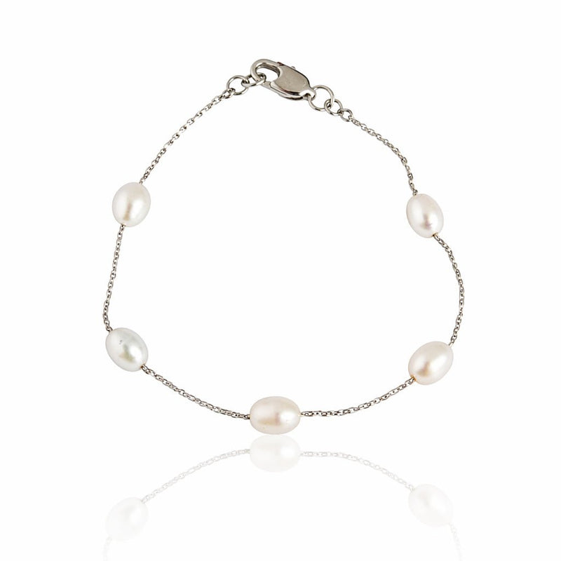 Pearl Station Bracelet - Leila Jewels