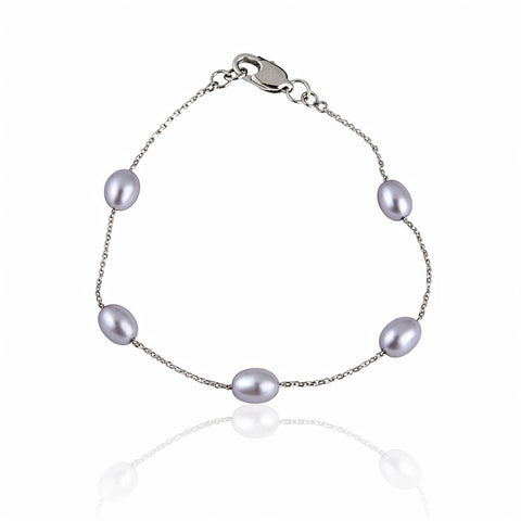 Pearl Station Bracelet - Leila Jewels