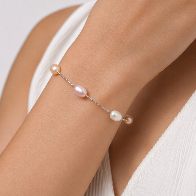 Pearl Station Bracelet - Leila Jewels