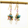 Multi - color Crystal Cluster Earrings - Pastel - Leila Jewels