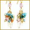 Multi - color Crystal Cluster Earrings - Pastel - Leila Jewels