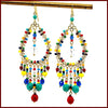 Handmade Beaded Chandelier Earrings - Teardrop - Leila Jewels