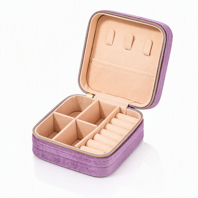 Weekend Luxe Travel Jewelry Organizer – Plush Microfiber Case