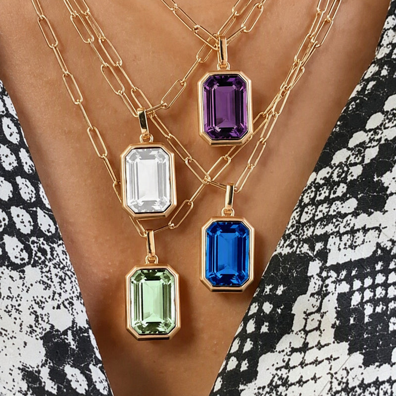 Radiant Zircon Pendant Necklace