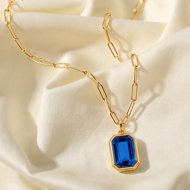Radiant Zircon Pendant Necklace
