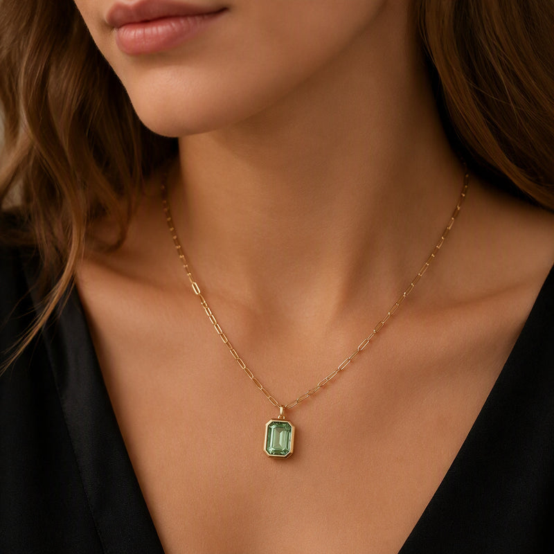 Radiant Zircon Pendant Necklace